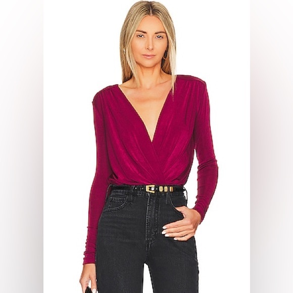 Free People Intimately Turnt Bodysuit Dark Red Rhubarb Size Large - Picture 1 of 6